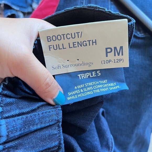 NEW Soft Surroundings‎ Petites Bootcut Full Length Jeans Leggings Size 10 Petite - Picture 9 of 9